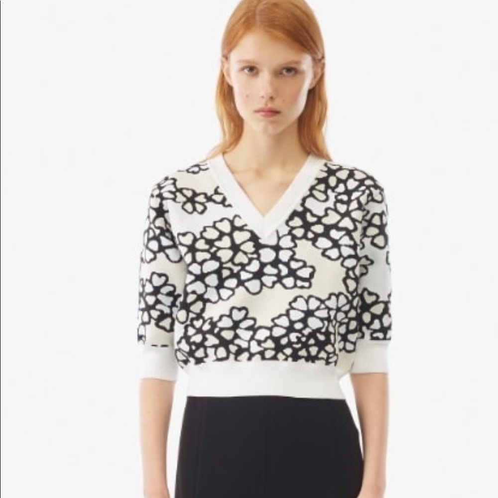 Floral sweater crop top